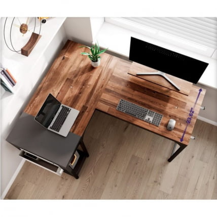 Стол письменный (для компьютера) угловой EUREKA ZX-L150B-RWB с шириной 150 см Reclaimed Wood_9