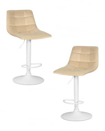 Стул барный DOBRIN TAILOR WHITE (бежевый велюр (MJ9-10)) 2 шт_0