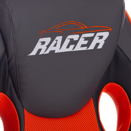 Кресло RACER кож/зам/ткань, металлик/оранжевый, 36/07_9