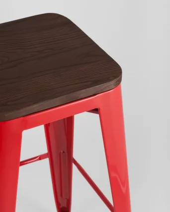 Стул барный TOLIX WOOD Красный_4