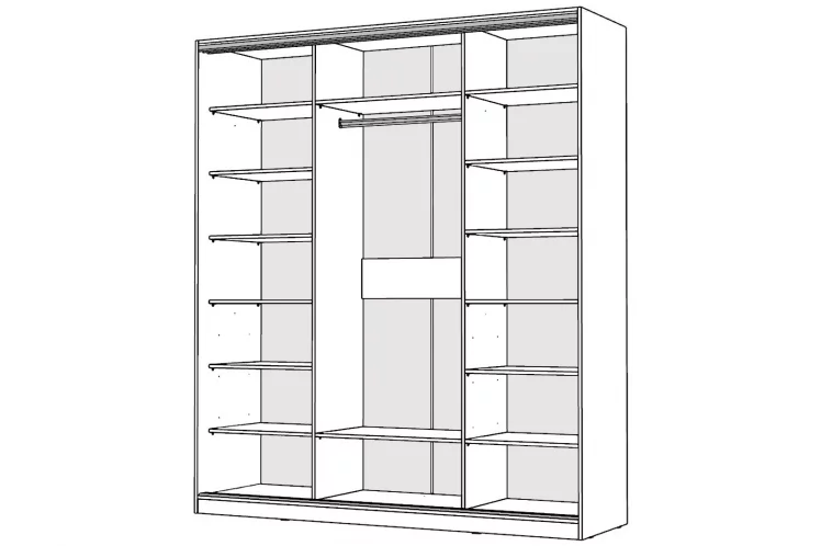 Шкаф-купе 2-х дверный Виктория 1800х584х2300, Белый 18ДЗДЗ-ПППП-Б 310-563_1