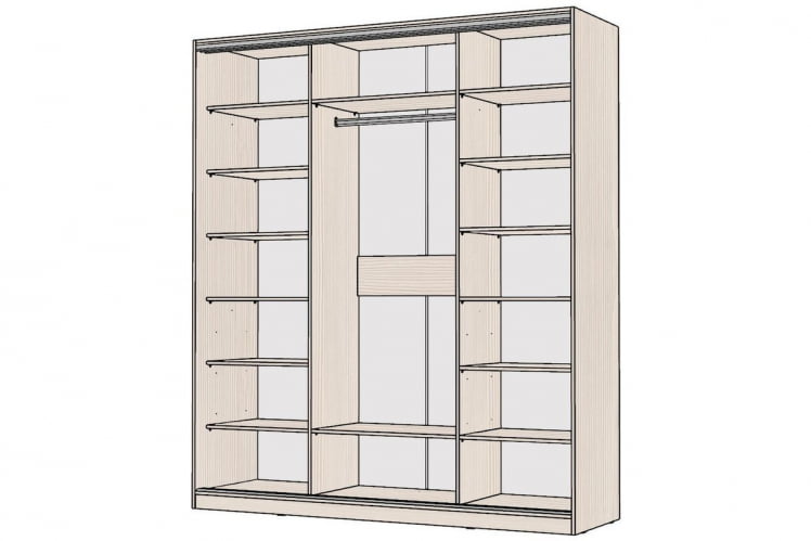 Шкаф-купе 2-х дверный Виктория 1800х584х2300, Бодега светлая 18ДЗЗЗДЗЗЗ-ПППП-Бс 310-595_1