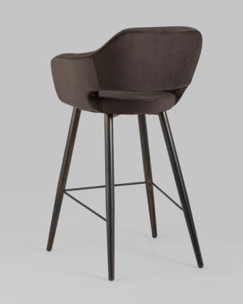 Стул барный Саймон Б велюр Темно-коричневый_5