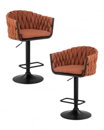 Стул барный DOBRIN LEON (оранжевая ткань (LAR 275-27)) 2 шт_0