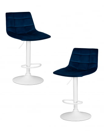 Стул барный DOBRIN TAILOR WHITE (синий велюр (MJ9-117)) 2 шт_0