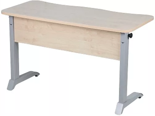 Парта двухместная эргономичная (рост №6) Клен Танзау/Металл Серый_0