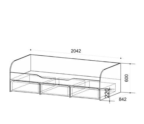 Кровать Сити 4.1 Без матраца Дуб млечный / Салат / Оранж_2