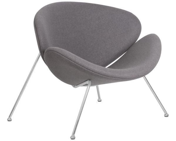 Кресло дизайнерское DOBRIN EMILY (серая ткань AF7, хромированная сталь) 2 шт_2