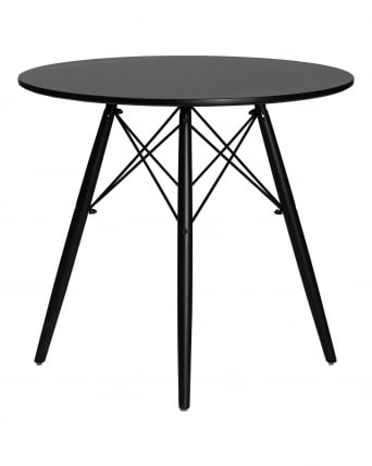 Стол обеденный DOBRIN CHELSEA 80 BLACK (столешница черная, основание черное)_2