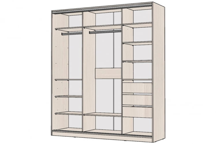 Шкаф-купе 3-х дверный Виктория 2000х584х2300, Бодега светлая 20ДЛЛЛДЗДЛЛЛ-ЯППШ-Бс 310-2987_1