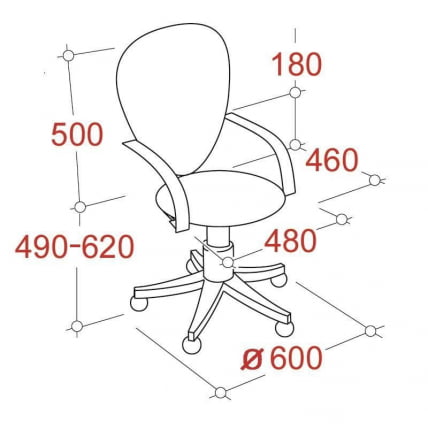 Кресло EChair-222 PC 622255 Красное_1
