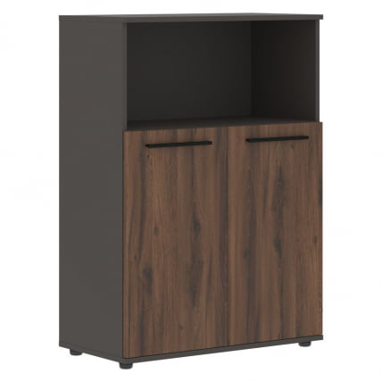 Шкаф с глухими малыми дверьми EDIS EMCS 85.3 Дуб Денвер темный Черный Мокко_0