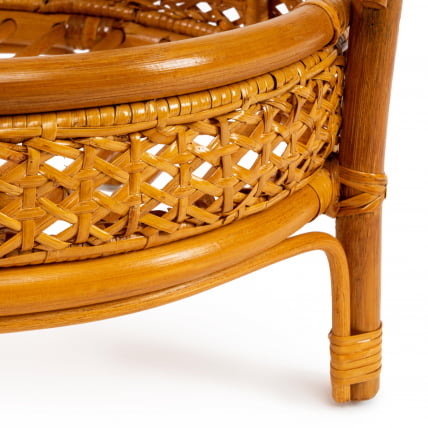 Комплект PELANGI 02/15 ( стол со стеклом + 4 кресла ) [без подушек] ротанг, кресло 65х65х77см, стол диаметр 64х61см, Honey (мед)_10