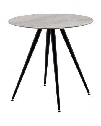 Стол Ники круглый столешница керамика Италиан лигхт грей 800 / Italian light grey_0