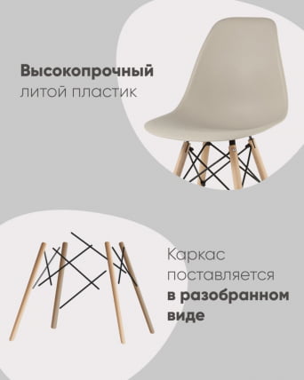 Стул Еамес Стйле ДСВ красный 4 шт. комплект (разборный каркас) / Eames Style DSW_2