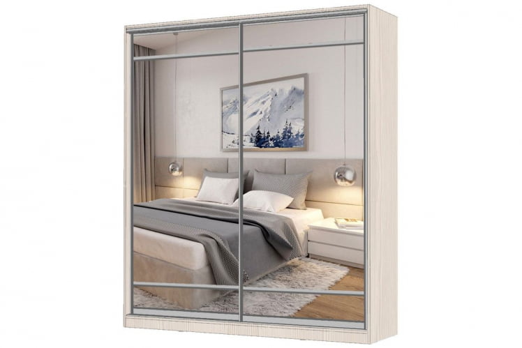 Шкаф-купе 2-х дверный Виктория 1800х584х2300, Бодега светлая 18ДЗЗЗДЗЗЗ-ПППП-Бс 310-595_0