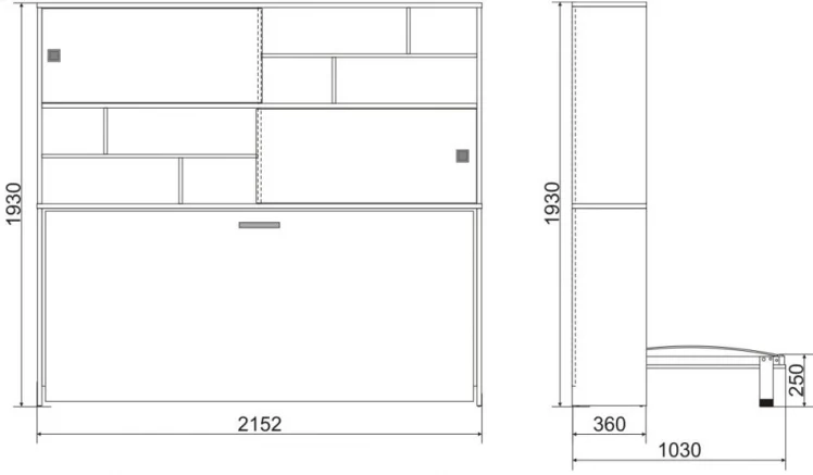 Кровать-трансформер Смарт 3 с полками Ясень шимо темный_4