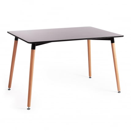 Стол JOHN (mod. T1001) МДФ/дерево, 80 х 120 х 75 см , Black (черный)/ Natural (натуральный)_0
