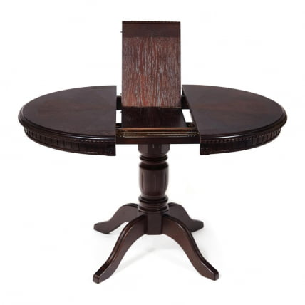 Стол STEFANO круглый бук, мдф, D90+30x77см, Tobacco_4