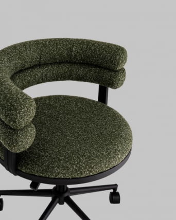 Стул офисный Ponty зеленый черные ножки_11