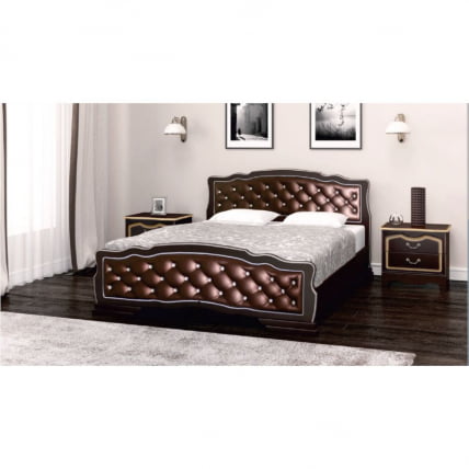 Кровать из массива Карина-10 200х140 Орех темный Бриллиант_1