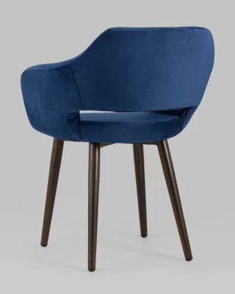 Стул с подлокотниками Саймон велюр Темно-синий_5