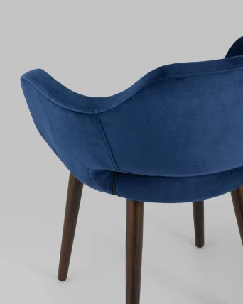 Стул с подлокотниками Саймон велюр Темно-синий_6