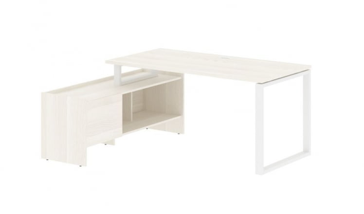 Стол с тумбой EDIS EQCT 17814 Ясень Траун Белый_0