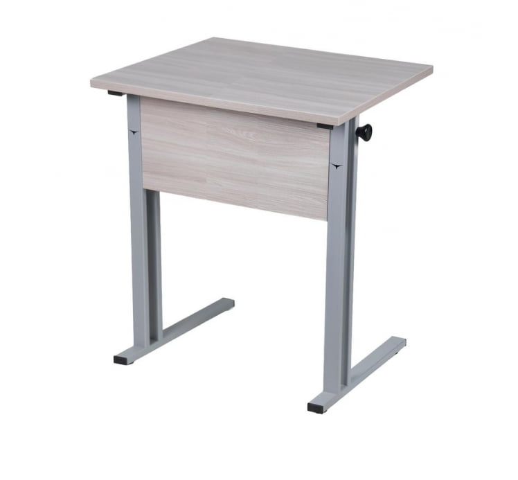 Парта одноместная рост 6 прямые углы Ясень Шимо светлый/Металл Серый_0
