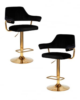 Стул барный DOBRIN CHARLY GOLD (черный велюр (MJ9-101)) 2 шт_0