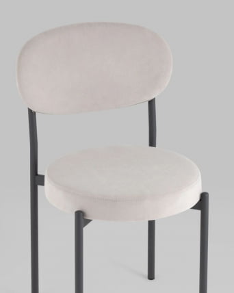 Стул Бриф SN велюр Светло-серый каркас антрацитовый муар_7