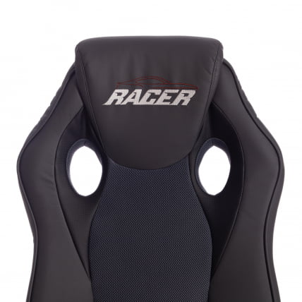 Кресло RACER кож/зам/ткань, металлик/серый, 36/12_6