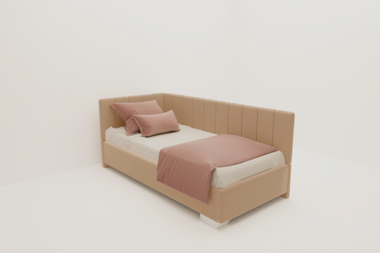 ДЕТСКАЯ МЯГКАЯ ИНТЕРЬЕРНАЯ КРОВАТЬ ТЕРРА БЕЗ ОСНОВАНИЯ (BERHOUSE) Материал фасада: Металл/Велюр; Спальное место: 800х2000 мм; Цвет: Бежевый_0