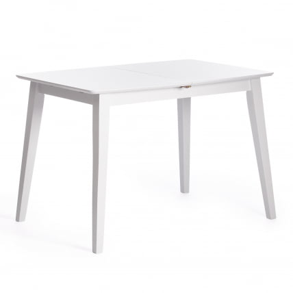 Стол обеденный раскладной Retro дерево гевея, МДФ, 110+30 x 75 x 75см, Белый (White)_0