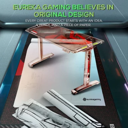 Геймерский стол c электрической регулировкой по высоте EUREKA ERK-EGD-S62B Черный с RGB_4