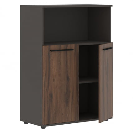 Шкаф с глухими малыми дверьми EDIS EMCS 85.3 Дуб Денвер темный Черный Мокко_1