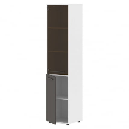 Шкаф-колонка комбинированная левая EDIS EHCS 42.2 L Мокко Мокко Белый_1