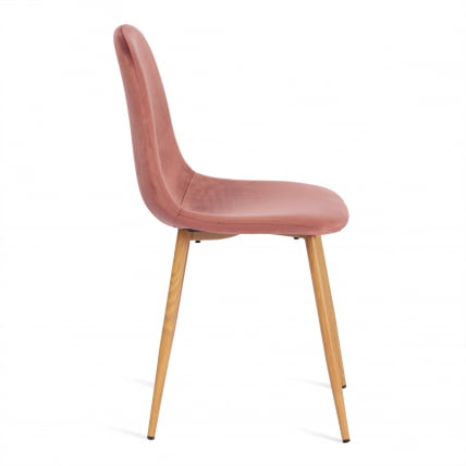 Стул BREEZE (mod. 4724) вельвет/металл, 44 х 53 х 87 см, Coral (коралловый) HLR44 / натуральный_1