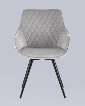 Стул вращающийся Сеул велюр Светло-серый_2