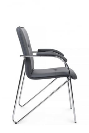 Стул Самба с мягкими подлокотниками СМБ-01Х Хром гальв. Серый / SMB-01H_1