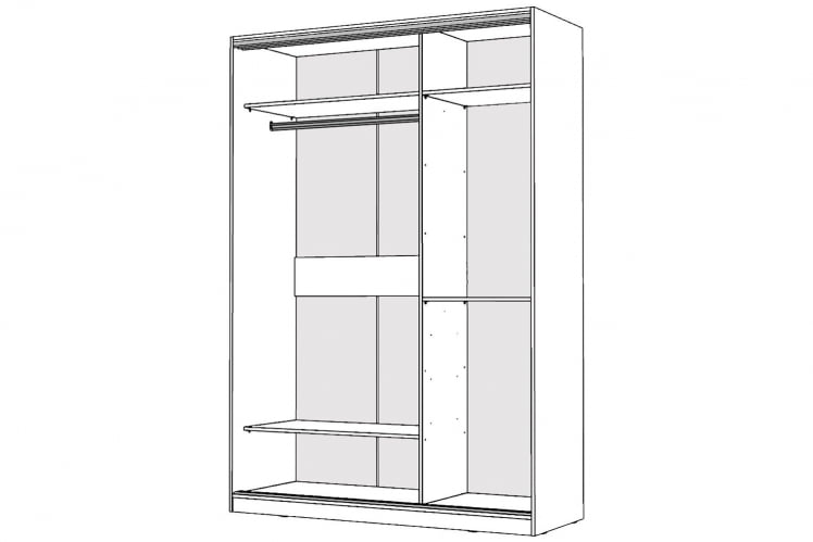 Шкаф-купе 2-х дверный Виктория 1400х584х2300, Белый 14ДЗДЗ-Б 310-13_1