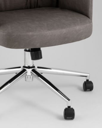 Кресло офисное TopChairs Neoma серый экокожа_6