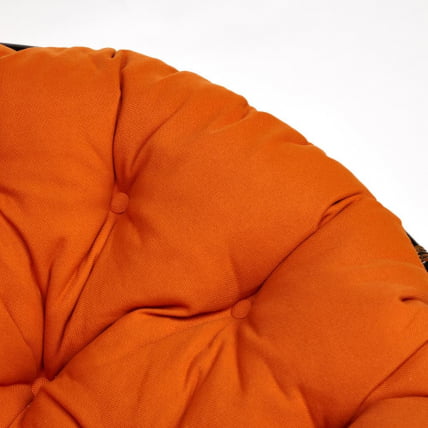 Кресло PAPASAN 23/01 W /с подушкой/ диаметр подушки 122 см, 115х101х104 см, Antique brown (античный черно-коричневый), ткань Оранжевый_2