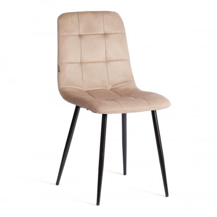 Стул CHILLY (mod. JSC-220) Велюр/металл , 44,5х52,5х88 см, Beige (бежевый) HLR8 / черный_0