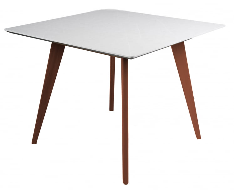 Стол Лунд 960*960 мрамор Бианко Темный орех_0