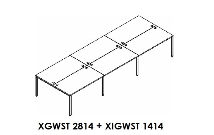 Составная рабочая станция XTEN GLOSS XGWST 2814 + XIGWST 1414 Белая_0