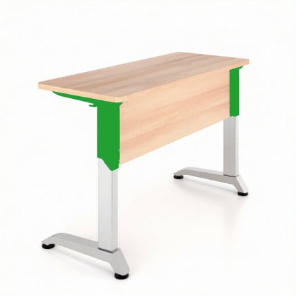 Парта двухместная Де Гласси Н (рост 3-5)  ЛДСП Серый/ Металл Серый+Зеленый_0