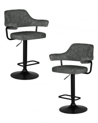 Стул барный DOBRIN CHARLY BLACK (серый твид (LEO11)) 2 шт_0