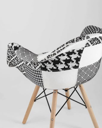 Кресло Еамес в стиле пэчворк Черно-белое / Eames_3