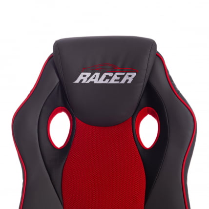 Кресло RACER кож/зам/ткань, металлик/красный, 36/08_6